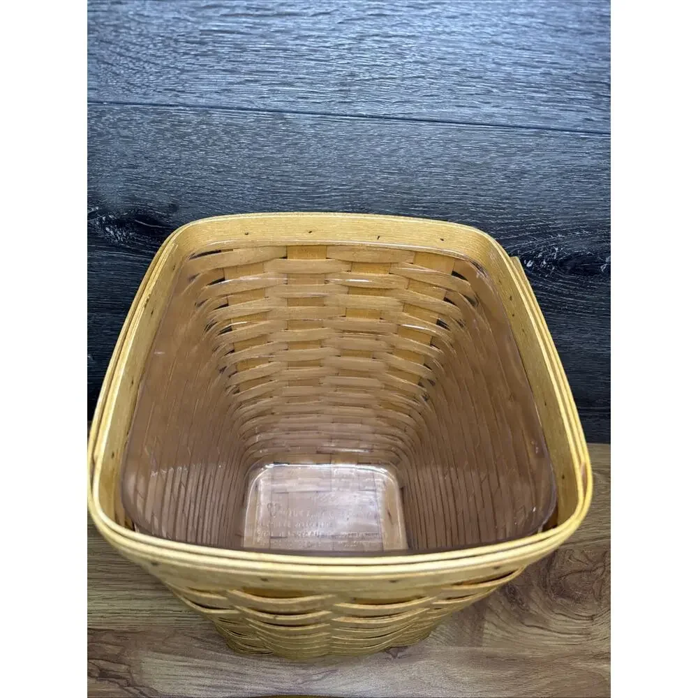 VNT 1999 Longaberger LARGE Basket with Plastic Protector and Lid 11.5x9.75”